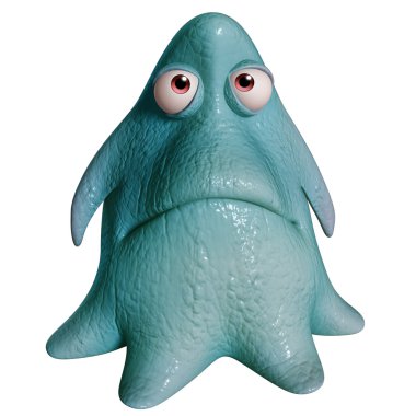 3D karikatür canavar