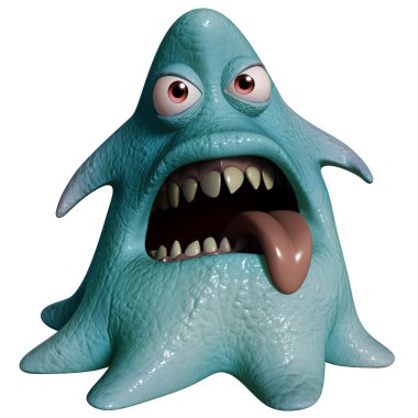 3D çizgi film halloween canavar