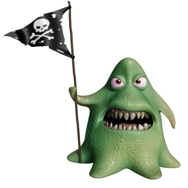 3D çizgi film halloween canavar