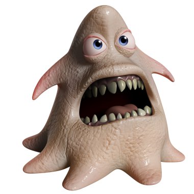 3D karikatür ahtapot canavar