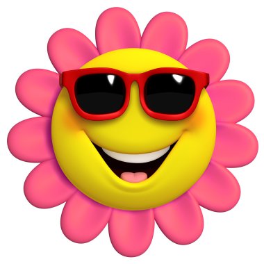 3D çizgi film sevimli çiçek