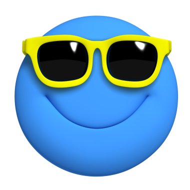 3D çizgi film sevimli mavi top