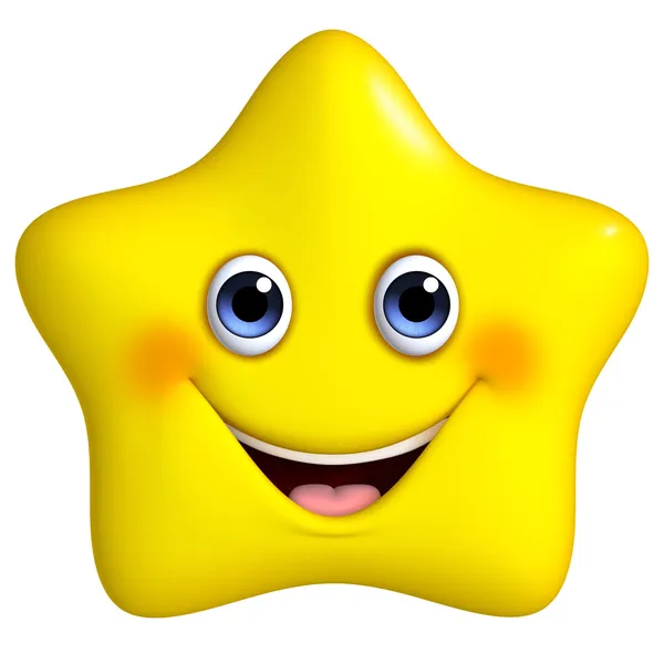 3d cartoon yellow star — Stock Photo, Image