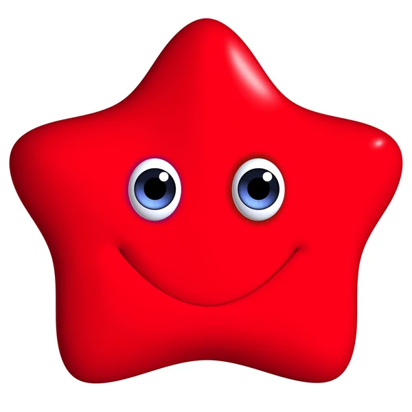 3d cartoon red star — Stock Photo, Image