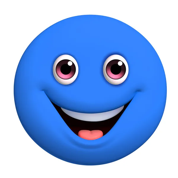 3d cartoon cute blue ball — Stock Photo, Image