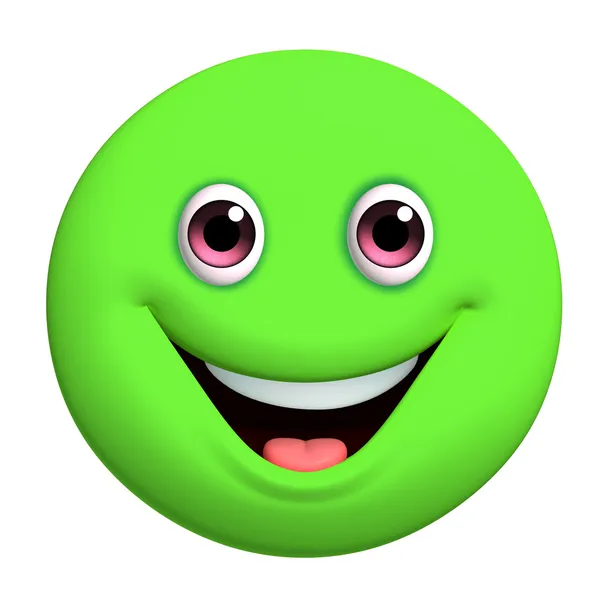 3D мультфильм милый зеленый шар — стоковое фото