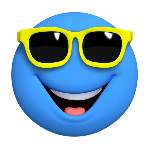 3d cartoon cute blue ball — Stock Photo, Image