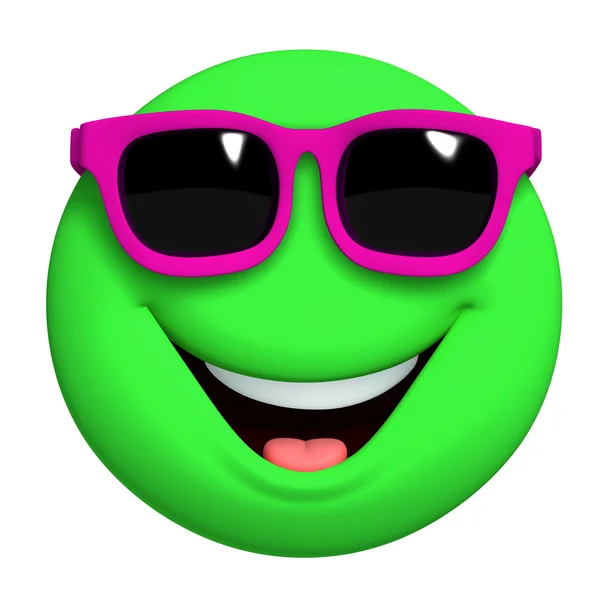 3d cartoon cute green ball — Stock Photo, Image