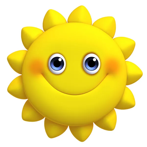 3d cartoon cute sun — Stock Photo, Image