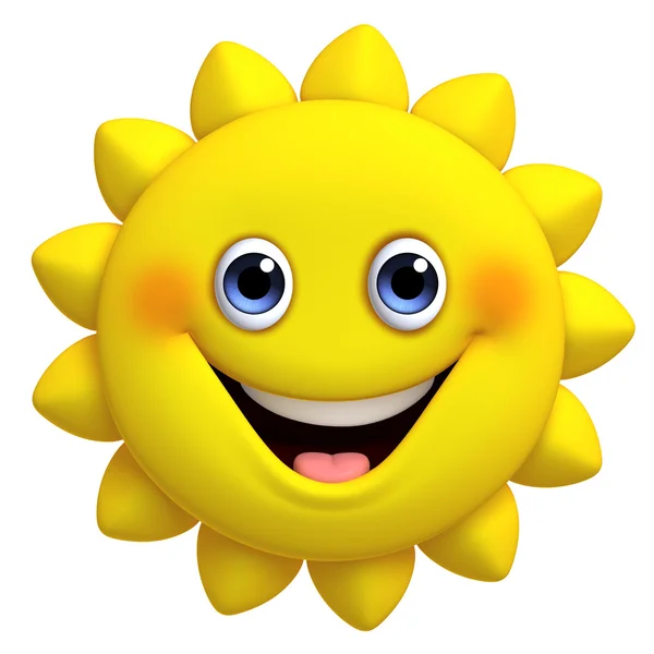 3d cartoon cute sun — Stock Photo, Image