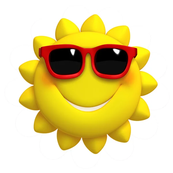 3d cartoon cute sun — Stock Photo, Image