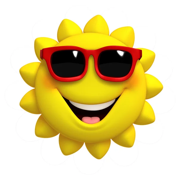 3d cartoon cute sun — Stock Photo, Image