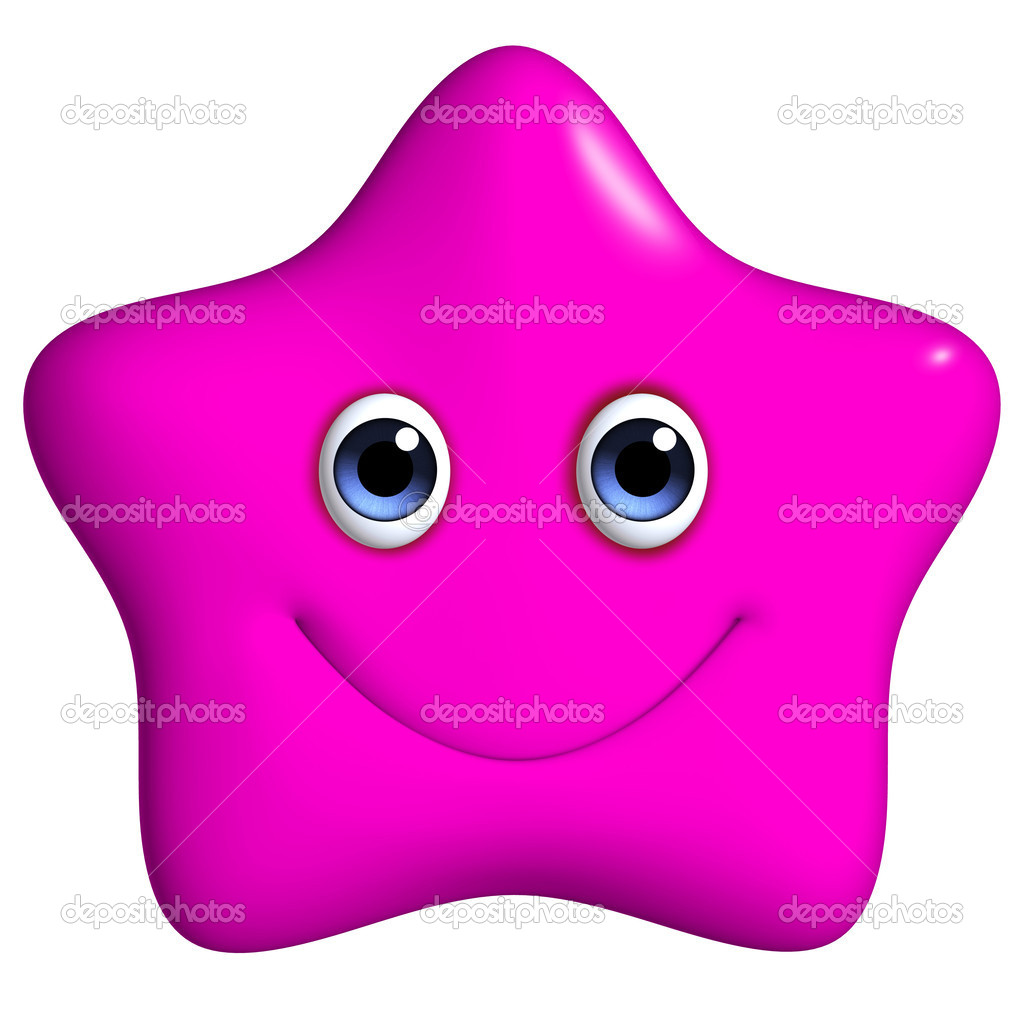 3d cartoon cute pink star Stock Illustration by ©bertoszig 25142667