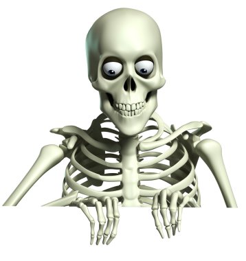 3d cartoon skeleton clipart