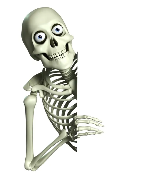 3d desenho animado esqueleto — Fotografia de Stock