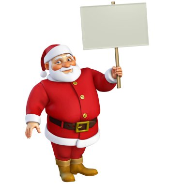 3D çizgi film afişini holding santa