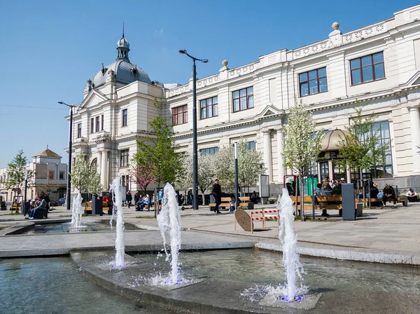 Fountain City Ukraine Railway Station Lviv — Stock Photo, Image