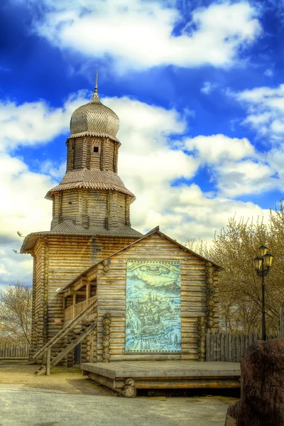 The reconstruction of the medieval wooden castle and fortress in Tomsk (Russia) — Stock Photo, Image