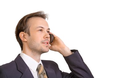 işadamı görüşmeler telefon üzerinde gülümseyen