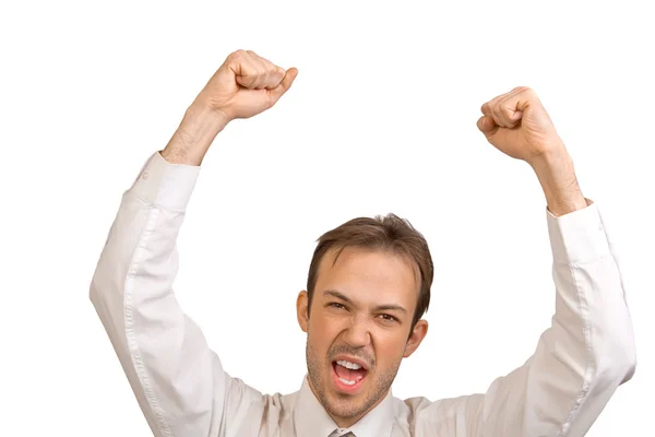 Businessman rejoices in victory — Stock Photo, Image