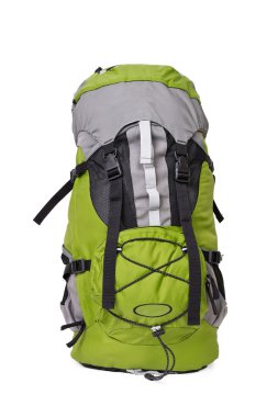 Yeşil turistik backpack açık atış