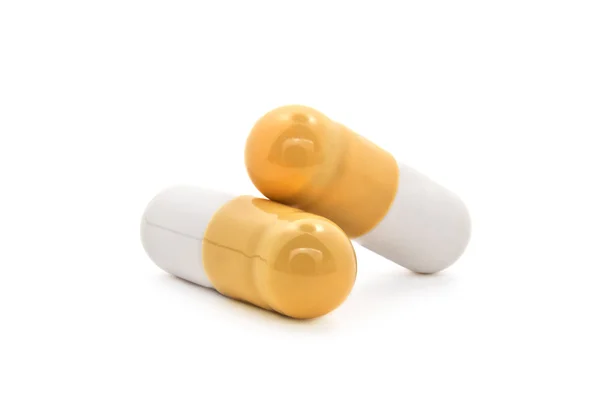 Tembakan Makro dua pil dengan obat-obatan — Stok Foto