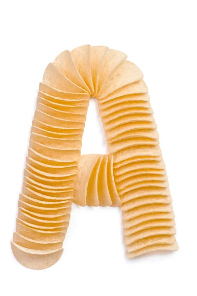 Letter A composed of chips — Stock Photo, Image