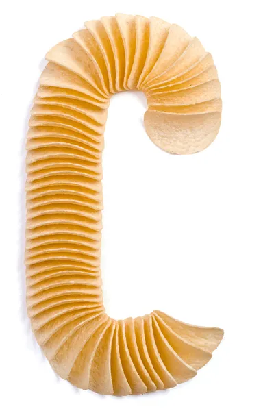 Letter C composed of chips — Stock Photo, Image