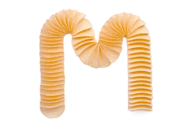 Letter M composed of chips — Stock Photo, Image