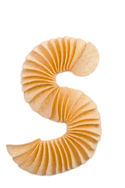 Letter S composed of chips — Stock Photo, Image