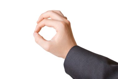 Erkek el ok işaret parmakları ile gösterir.