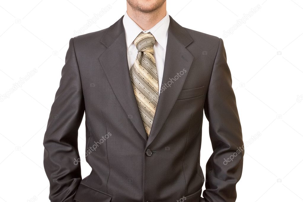 Master of business dressed in black suit