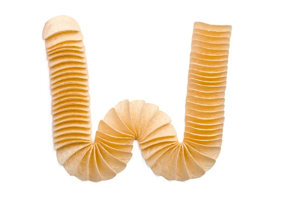 Letter W composed of chips — Stock Photo, Image