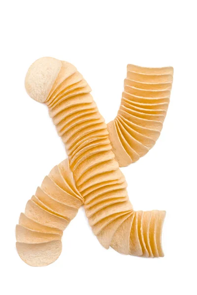 Letter X composed of chips — Stock Photo, Image