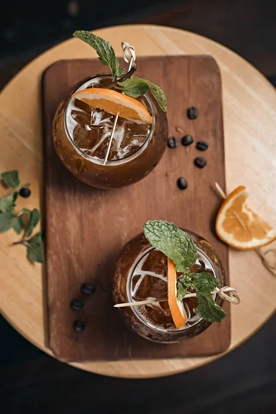 Tônico Café Expresso Bebida Verão Refresco Com Refrigerante — Fotografia de Stock