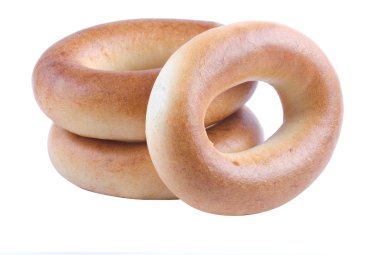 beyaz izole yuvarlak simit
