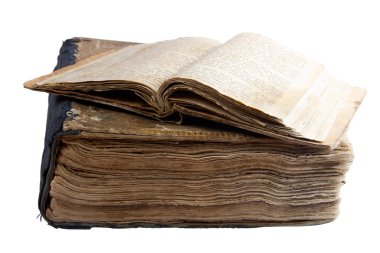 Beyaz arka plan üzerinde izole iki eski kitaplar