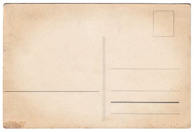 boş vintage kartpostal arka