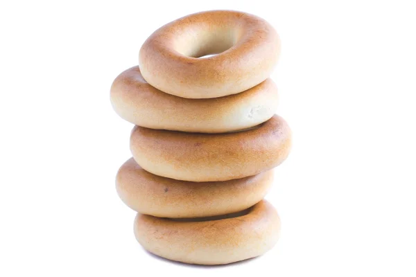 Round bagels isolated on a white — Stock Photo, Image