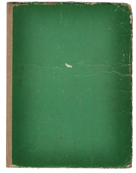 Couverture de papier grunge vert avec des marques d'âge fond isolé sur w — Photo