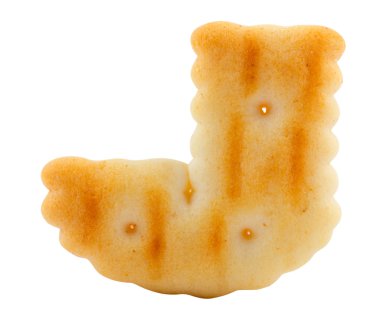 beyaz izole harf j cracker alfabesi