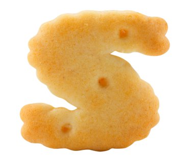 beyaz izole harf s cracker alfabesi