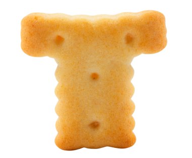 mektup t cracker alfabe üzerinde beyaz izole