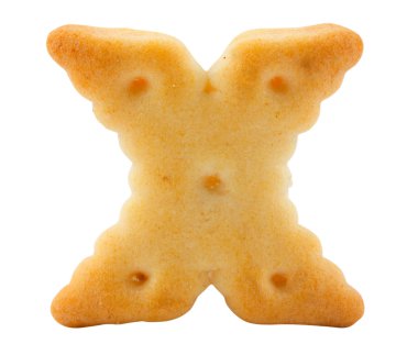 cracker alfabe üzerinde beyaz izole x harfi