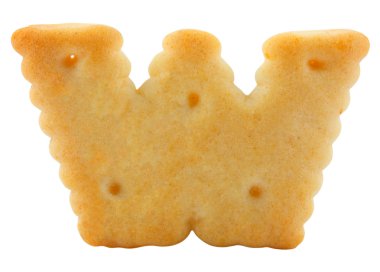 beyaz izole w cracker alfabesi harfi