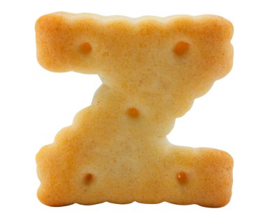 mektup z cracker alfabe üzerinde beyaz izole