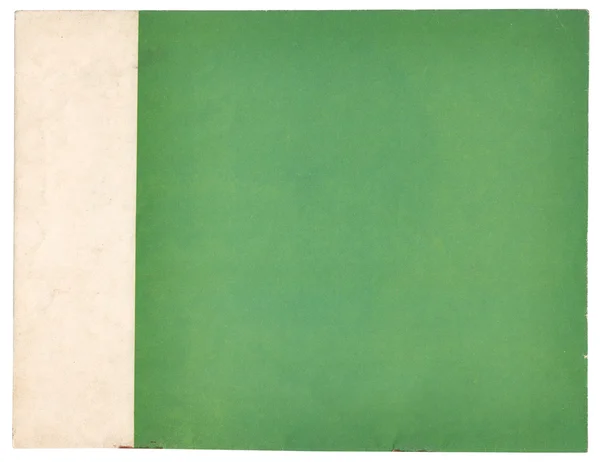 Couverture de papier grunge vert isolé sur blanc — Photo