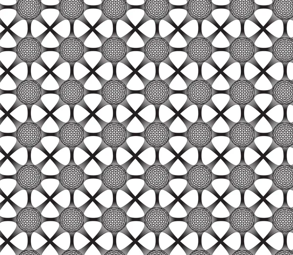 Связанные шары с трехмерным эффектом, черно-белый бесшовный узор . — стоковое фото