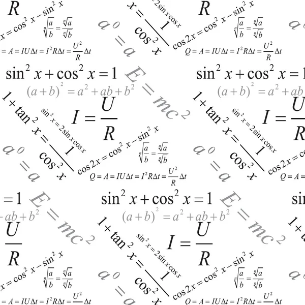 Trigonometry, algebra and physics formulas seamless pattern, modern stylish texture, repeating geometric tiles.