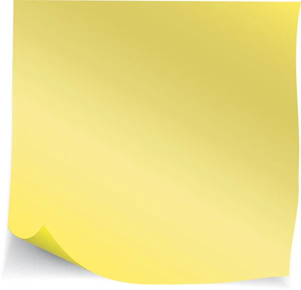 Yellow stick note isolated on white background illustrat — Stock Photo, Image